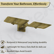 Plantex Stainless Steel Double Soap Holder for Bathroom/Soap Case/Dual Soap Dish/Soap Storage/Bathroom Accessories - Pack of 1, Aqua (Brass Antique)