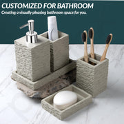 Plantex Polyresin  Bathroom Accessories Set Soap Dispenser/Toothbrush Holder/Bathroom Tray/Tumbler Holder/Soap Dish - 5 Piece(923)