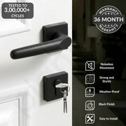 Plantex Fully Brass Door Lock with 3 Years of Warranty/Main Door Lock for Home/Mortise Lock for Door - Main Door Lock Set (3054, Z-Black)