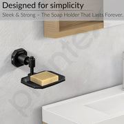 Plantex 304 Grade Stainless Steel Soap Holder for Bathroom/Soap Dish/Soap Stand for Kitchen Sink/Soap Case/Bathroom Accessories- Nipron (Black)