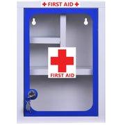 Plantex First Aid Box/Emergency Medicine Storage Box/First Aid Kit Box/Medical Box for Home, School & Office/Lockable with Multi Compartment - (Blue & White) Ã¢â‚¬â€œ Big Size Wall Mount Ã¢â‚¬â€œ Metal