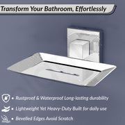 Plantex Aqua Heavy-Duty Stainless Steel Soap Holder for Bathroom/Soap Dish/Soap Stand/Bathroom Accessories - (Chrome)