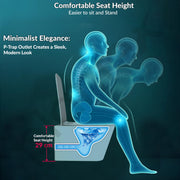 Plantex Imported Ceramic Commode/ Western Toilet/ Wall Hanging Commode for Bathroom with Soft Closing Toilet Seat Cover- P Trap (Harmony Blue)