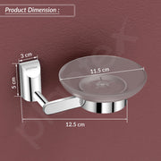 Plantex Smero Pure Brass and Glass Soap Holder for Bathroom & Kitchen/Soap Stand/Case/Dish/Bathroom Accessories - Superb (Chrome)
