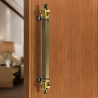 Plantex Taj Heavy Duty Main Door Handle/Door Handle for Main Door/Main Door Handle 17-inches/Pull Push Door Handle - Pack of 1 (319-Brass Antique and Golden Finish) - 3 Years Warranty