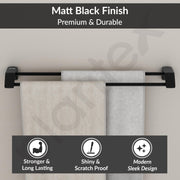 Plantex Space Aluminium Dual Towel Rod For Bathroom/Towel Holder/Towel hanger/Towel Stand/Bathroom Accessories Set(971, Black)