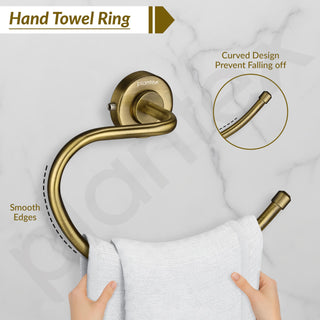 Plantex 304 Grade Stainless Steel Round Towel Holder for Washbasin/Bathroom/Towel Ring/Napkin Ring for Kitchen/Bathroom Accessories - Daizy (Antique)