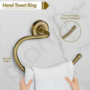 Plantex 304 Grade Stainless Steel Round Towel Holder for Washbasin/Bathroom/Towel Ring/Napkin Ring for Kitchen/Bathroom Accessories - Daizy (Antique)