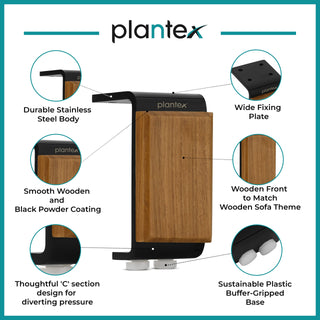 Plantex 4 Inch Sofa Legs for Bed Furniture/Sofa Legs for Table/Sofa Support Legs with Rubber Grip (Black, 6 Pcs)