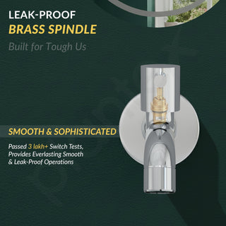 Plantex Short Body Bib Tap for Bathroom with Water-Saving Aerator/Wall Mount Bib Cock with Wall Flange and Teflon Tape/Brass Spindle Basin Tap for Home (MKS-1271-Mirror Chrome)
