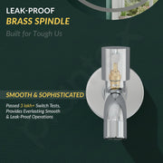 Plantex Short Body Bib Tap for Bathroom with Water-Saving Aerator/Wall Mount Bib Cock with Wall Flange and Teflon Tape/Brass Spindle Basin Tap for Home (MKS-1271-Mirror Chrome)