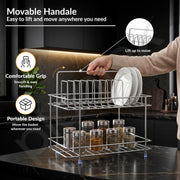 Plantex Stainless Steel Utensils Drying Rack/2-Tier Dish Rack/Plate Drying Rack for Kitchen Countertop/Bartan Stand - Chrome (13 x 8.5 x 12 Inch)
