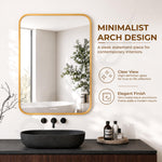 Plantex Aluminium Frame Mirror for Wall/Rectangle Wall Mount Mirror for Bedroom/Dressing Room/Living Room/Entryway - (18x24 Inch-Gold)
