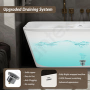 Plantex Freestanding Bathtub For Bathroom/Bath tub for Adults/Deep Soaker Bathtub with Overflow, Popup and Drain Pipe (BSM-209-White-1700mm)