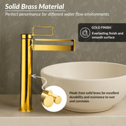 Plantex Pure Brass Wash Basin Mixer Tap Hot and Cold/Pillar Tap for Wash Basin-Deck Mount -(7881-Gold)