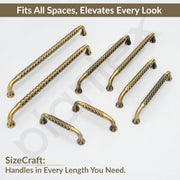 Plantex Cabinet Handle/Kitchen Cabinet Door Handle/Wardrobe/160 mm Cupboard Handle/Door Pull-Push Handle for Home/Office - Pack of 2 (Brass Antique)