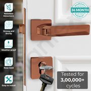 Plantex Premium Mortise Lock with 3 Years of Warranty/Main Door Lock Set for Home/Door Locks (PT-013, Rose Gold)