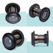 Plantex Door Eye/Peep Holes for Main Door/Door Eye Viewer/Door Lens for Main Door/200 Degree Wide Magic Eye viewer for Safety - Pack of 2 (Black)