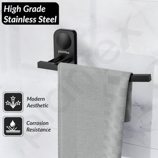 Plantex Stainless Steel Napkin Hanger for Washbasin/Napkin Holder for Bathroom/Towel Ring/Bathroom Accessories - Pack of 1 (Black)
