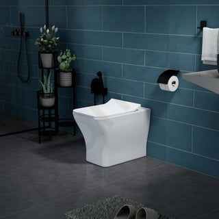 Plantex Platinum Ceramic Commode/Rim Washdown Westen Commode/One Piece Floor Mounted Commode with Soft Close Toilet Seat Cover- S Trap Outlet - (White)