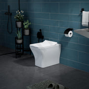 Plantex Platinum Ceramic Commode/Rim Washdown Westen Commode/ One Piece Floor Mounted Commode with Soft Close Toilet Seat Cover- S Trap Outlet - (White)
