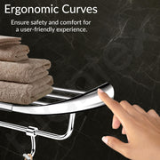 Plantex Smero Pure Brass 24 inch Towel Rack for Bathroom/Towel Stand/Hanger/Towel Holder/Towel Bar/Bathroom Accessories - Craft (Chrome)