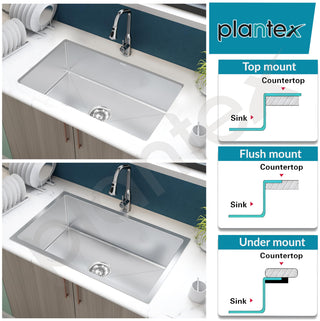 Plantex Guranteed 304 Grade Stainless Steel Kitchen Sink/Sink For Kitchen with 7 Years of Warranty by Plantex/Single Bowl Sink with All Fittings & Drain Rack Included (Silver Matt - 30x18 Inches)