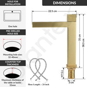 Plantex Wash Basin Mixer Tap/Brass Thermostatic Hot & Cold Basin Mixer Faucet/Deck Mount Pillar Spout for Bathroom Sink - Pack of 1 (Brushed Gold)