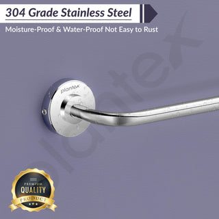 Plantex 304 Grade Stainless Steel Towel Hanger for Bathroom/Single Towel Rod/Towel Bar/Bathroom Accessories - Daizy (Chrome)