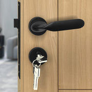 Plantex Triple Security Door Lock For Home/Main Door Lock Set Knob Handle With 3 Years Of Warranty/Mortise Lock For Door With Brass Lock Body&Cylinder(7106-Black)
