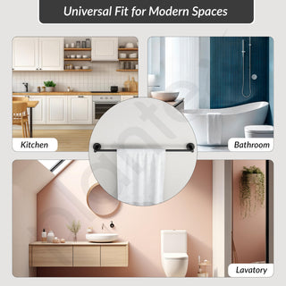 Plantex Stainless Steel Single Towel Rod for Bathroom/Towel Holder/Bathroom Hangers for Clothes/Bathroom Accessories (24 - Inch, Black)