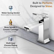 Plantex Pillar Cock/Pure Brass Pillar Cock for Wash Basin with Teflon Tape/Single Lever Tabletop Basin Tap - (DR003, Chrome)