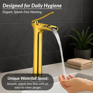 Plantex Single Lever Pillar tap for Wash Basin/Pure Brass Hot & Cold Basin Mixer Basin TapMixer Tap for Bathroom - Pack of 1 (Gold)
