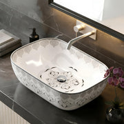 Plantex Ceramic Table Top Washbasin For Bathroom/Hand Wash Sink/Rectangle Countertop Vessel Sink Basin For Home/Office/Hotel - (White)