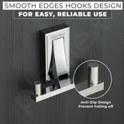 Plantex Robe Hook for Bathroom/Pure Brass Clothes Hanging Hook/Hook for Wall/Bathroom Accessories - Pack of 1 (APS-RTO-04, Chrome)