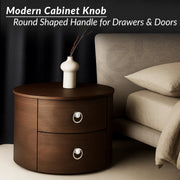 Plantex Drawer Knobs/Ring Drawer Kadi/Pull-Push Knobs for Kitchen/Bedroom Drawer - Pack of 3 (Satin White & Chrome)