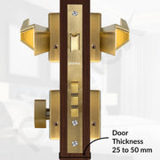Plantex Mortise Door Lock for Main Door/Premium Handle Lock Set for Home with 3 Years Warranty by Plantex (Brass Antique & Gold)