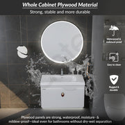Plantex Unbrekable Plywood Vanity Set for Bathroom/Wall Mount Wash Basin with Cabinet Full Set/Bathroom Organizer with Mirror, Coupling & Cabinet Motion Sensor Light (NZBC - 38)