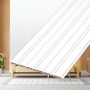 Plantex PVC Wall Panel/Louvers Panel for Wall/3d wall panel for Interior Wall DÃ©cor/Eco-Friendly Fluted Panel for Wall/- Pack of 5,Covers - 50 Sq. Ft (White Texture-12 Inch x 10 Ft)