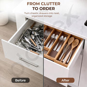 Plantex Cutlery Tray for Kitchen/Adjustable Cutlery Tray with Choping Board