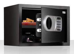 Plantex 23 Litre Electronic Safe Locker for Home/Safety Locker Box with LED Light & Master Code Access/Tijori with Emergency Key/2 Years Warranty by Plantex - Black (Metal)