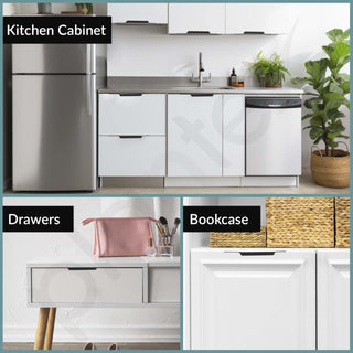 Plantex Profile Handle for Kitchen Cabinet/8 Inch Alluminium Drawer Profile Handle/Wardrobe Pull Handle for Home/Office/Hotel - Pack of 1 (Black)