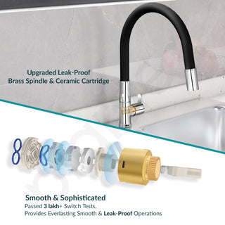 Plantex Pure Brass Flexible Kitchen Sink Tap with Water Saving Nozzle for Sink Tap/Single Lever Sink Tap for Kitchen Basin with 7 Year Warranty by Plantex -(FLO-812B)