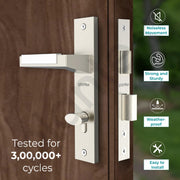 Plantex Premium Door Lock for Home/6-Lever Lock Mechanism with 3 Years of Warranty/Mortise Locks for Door - (8001- Chrome & Matt)