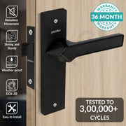 Plantex Heavy Duty Bathroom Door Lock - Mortise 8 Inch Keyless Plate Handle Set for Home/Bathroom/Store Room/Balcony/Office with Baby Latch (8133-DC-Black & Z-Black)