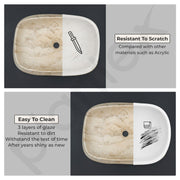 Plantex Wash Basin for Bathroom/Ceramic Table Top Washbasin/Countertop Vessel Sink Basin - (Cream Marble,  23 x 16 x 6 Inch)