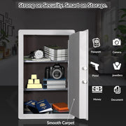 Plantex 82 Ltr Digital Safe Locker For Home/Safety Locker Box with Biometric/LED Light Touchscreen Display & Dual Code Access Master User/Emergency Key/2 Years Warranty By Plantex - (White)