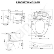 Plantex Smart Commode for Toilet/One Piece Commode with Smart Toilet Seat/Floor Mount Toilet - S Trap (White)