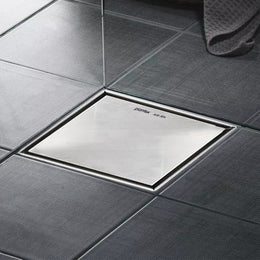 Plantex 304 Grade Stainless Steel Tile Insert Floor Drain Cover/Bathroom Drain Cover/Shower Drain -(5 x 5 inches) - Matt