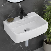 Plantex Ceramic Wall Hung Basin/Washbasin for Bathroom/Wall Mounted Wash Basin/Rectangle Sink for Home/Office (Bolt, White)